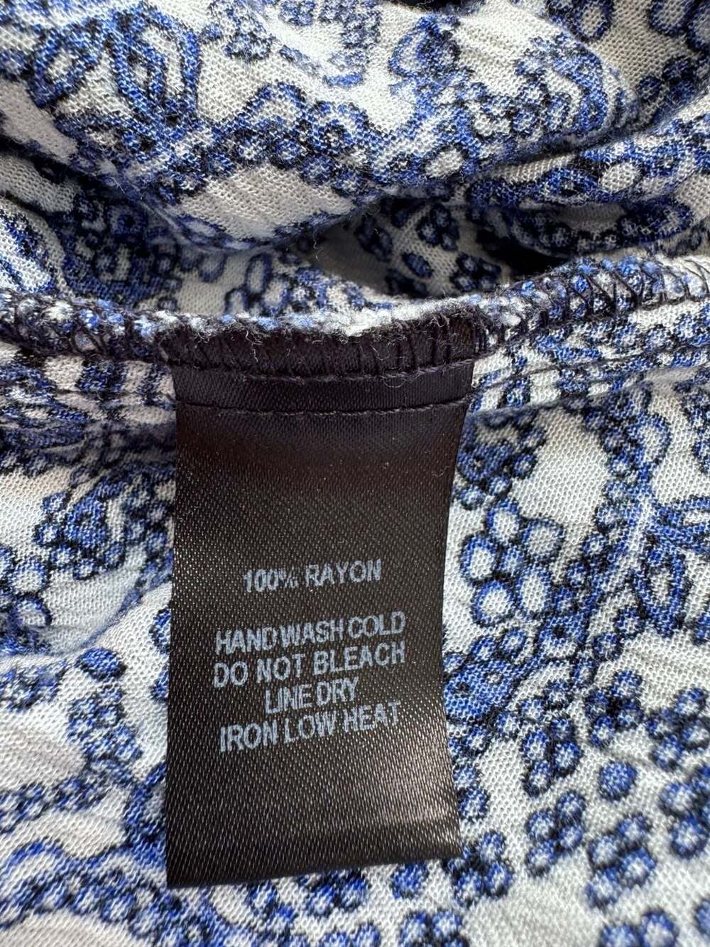 Lulus Blue White Medallion Print Maxi Dress Long Sleeve Boho Size L - Picture 9 of 9